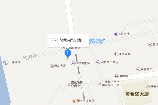 三亚老渔港变身海鲜广场地图